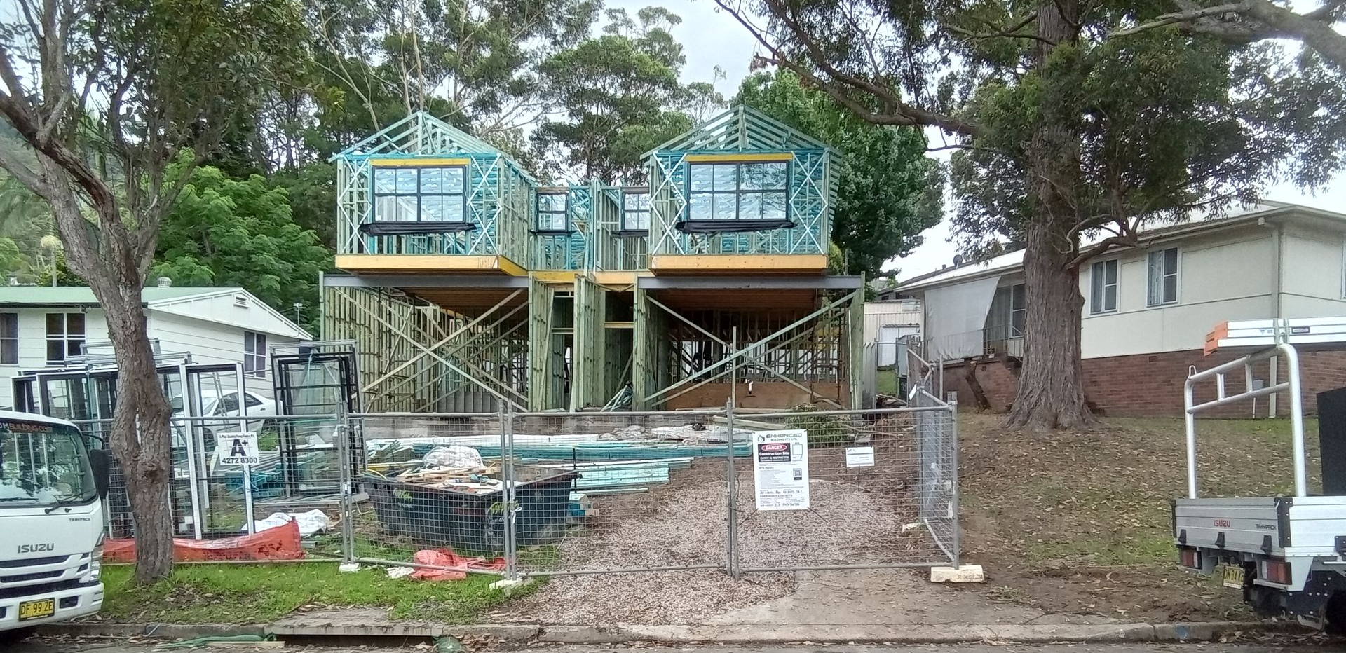 Timber framing for raised home build on sloping Illawarra site