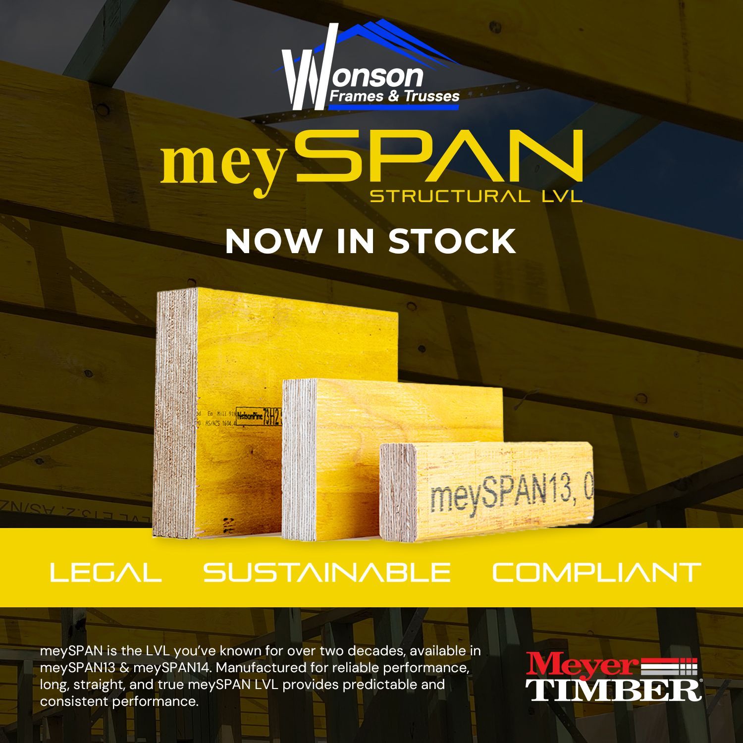 meySPAN structural LVL beams for residential and commercial construction available in Australia