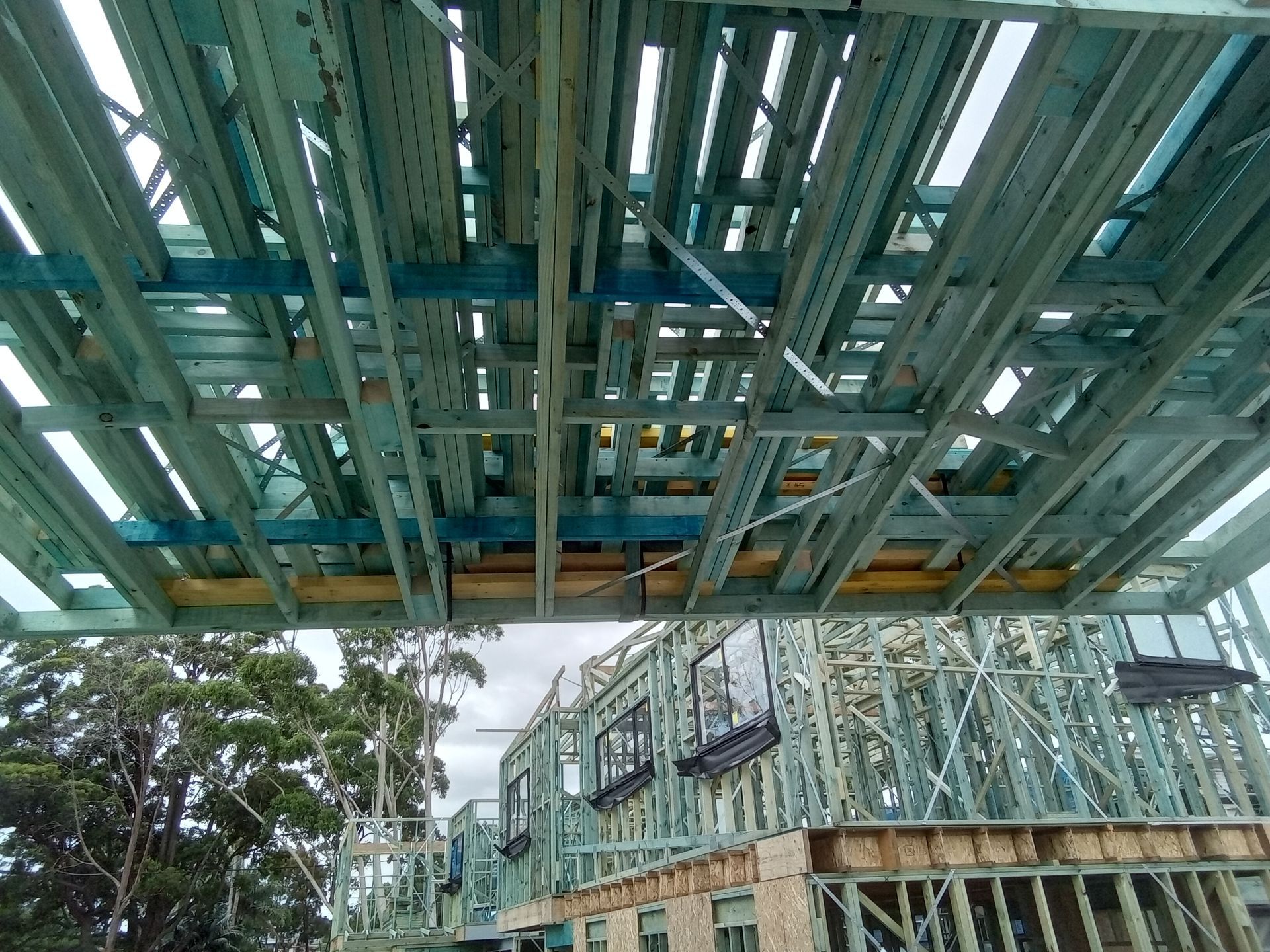 Upper floor and wall framing installed at Russell Vale Illawarra build