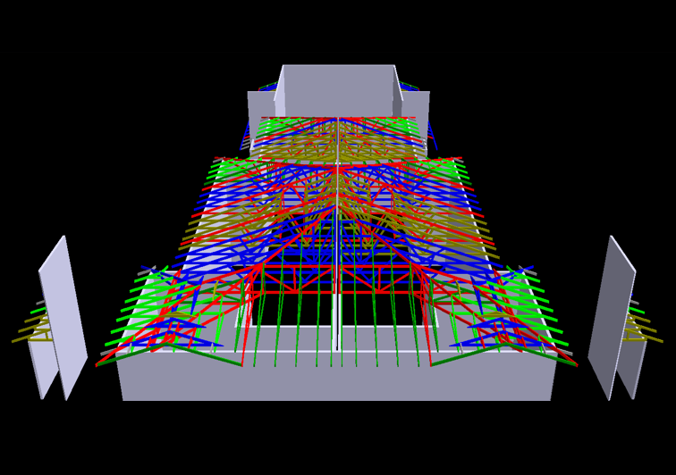 Structural frame and roof truss detailing using 3D engineering software