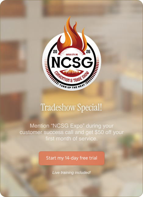 A man and a woman are looking at a tablet using ChimSpect