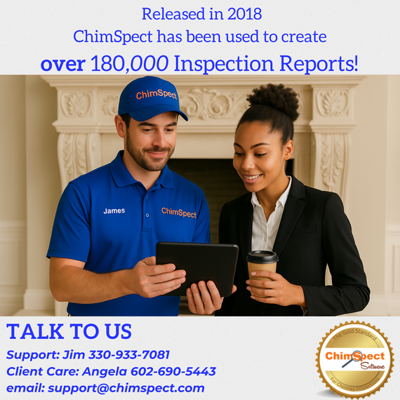 A man and a woman are looking at a tablet using ChimSpect