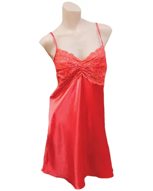 Essence 610BD Liquid Satin and Lace Babydoll Chemise — Shona's Lingerie in Hermit Park, QLD