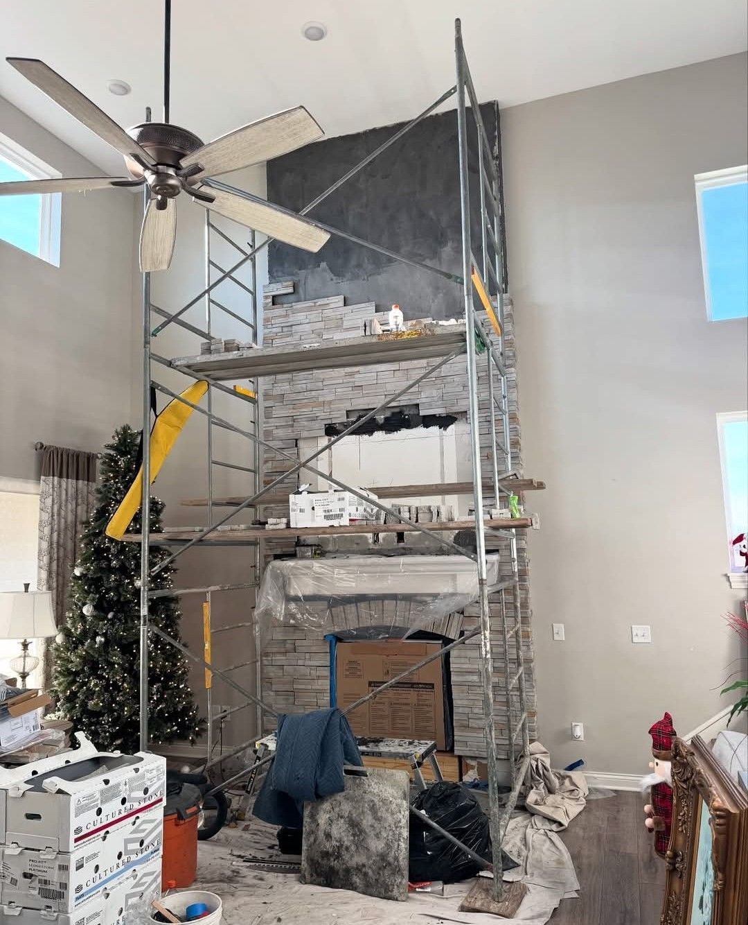 Before chimney & fireplace masonry repair