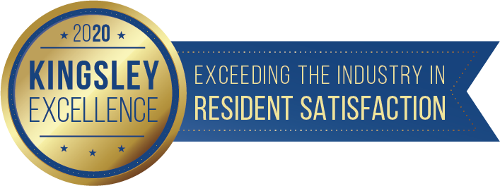 Kingsley Excellence award: gold circle with 