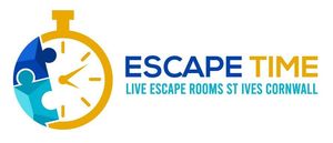 The logo for escape time live escape rooms st ives cornwall