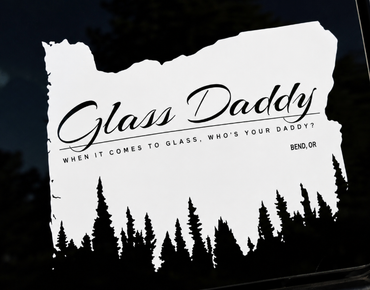 A piece of paper that says glass daddy on it
