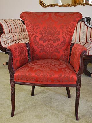 Red Ornate Chair — Interior Designers in North Providence, RI