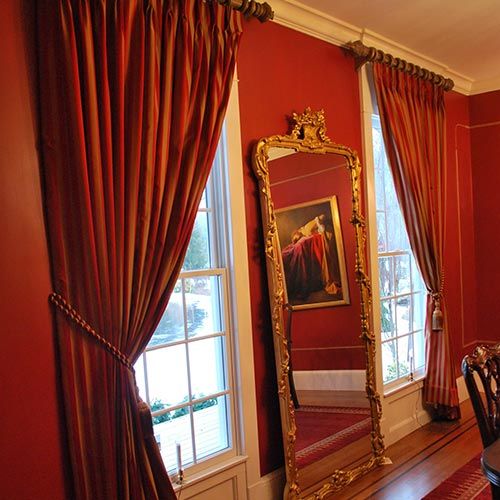 Red Glamorous Curtain - Antique Furniture in North Providence, RI