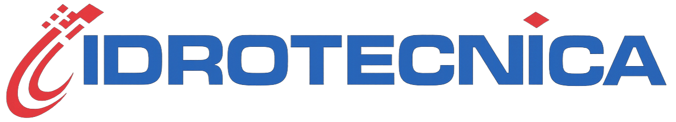 Logo IDROTECNICA in testo blu con disegno stilizzato rosso.