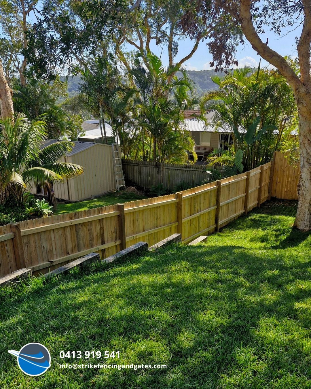 Wooden Fence in Backyard — Strike Fencing & Gates In Terrigal, NSW