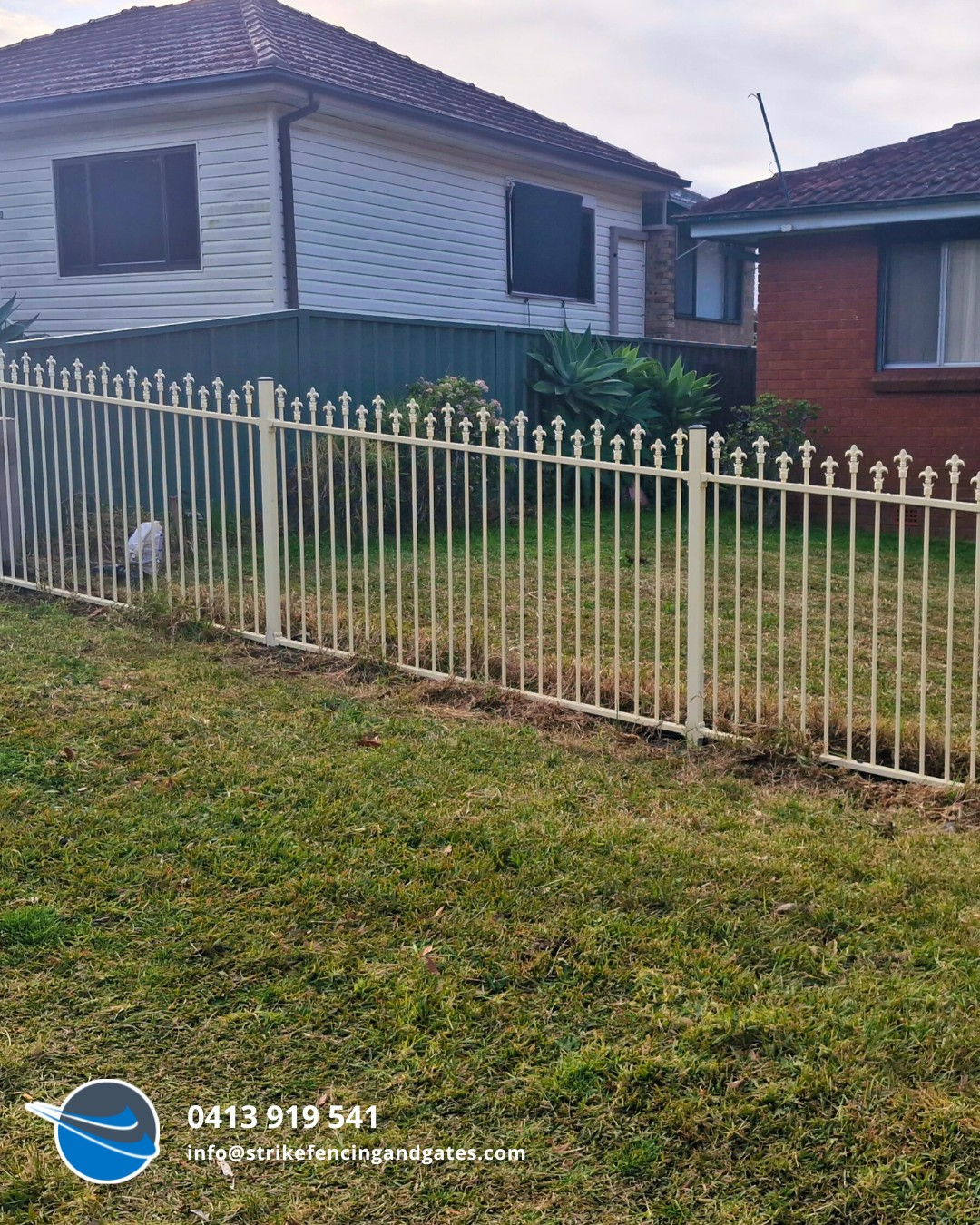Cream-coloured Metal Fence — Strike Fencing & Gates In Wamberal, NSW