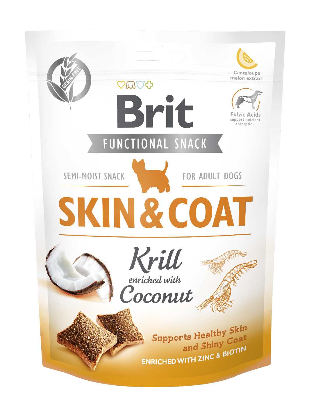 Brit Functional Snack Skin & Coat Krill - Enriched with Coconut