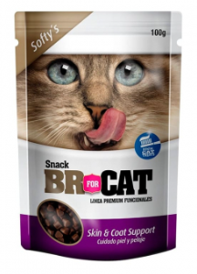 BR for CAT Snacks para gatos Cuidado Piel y Pelaje Skin & Coat de 100g