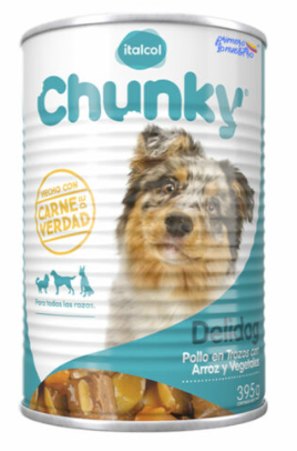 Chunky Delidog Pollo en trozos con arroz y vegetales Lata