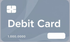 A gray debit card with the words 