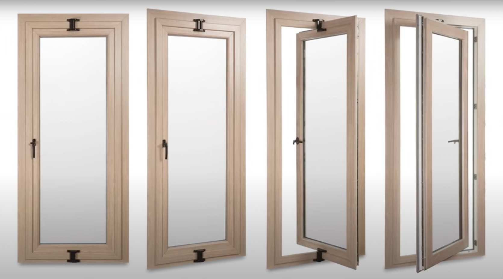 quattro diversi tipi di finestre in legno-pvc