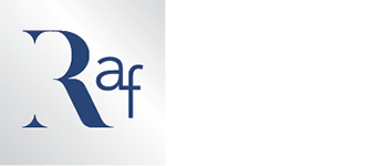 A blue and white logo for reano & linares asesores financieros