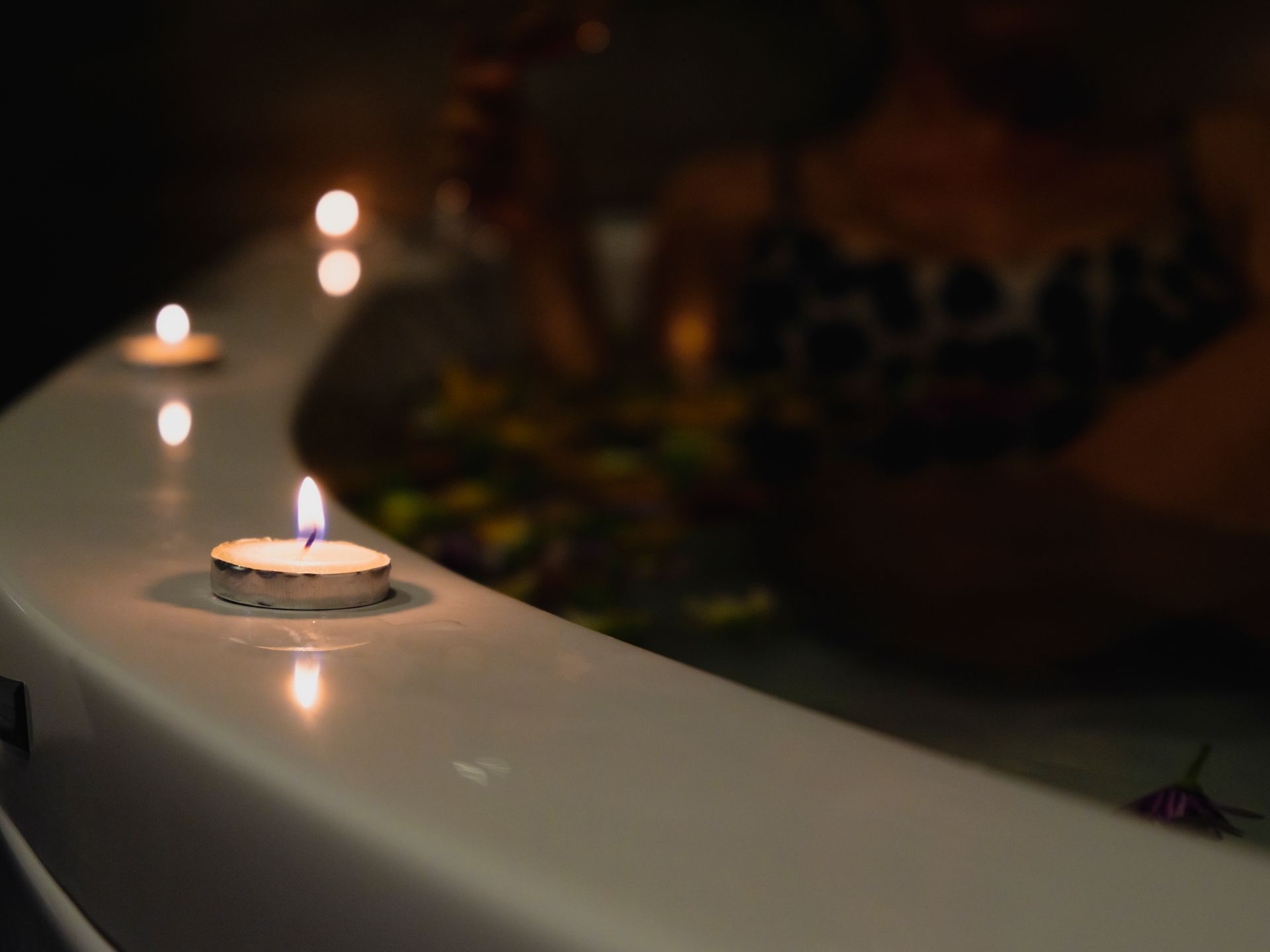 Candles on jacuzzi