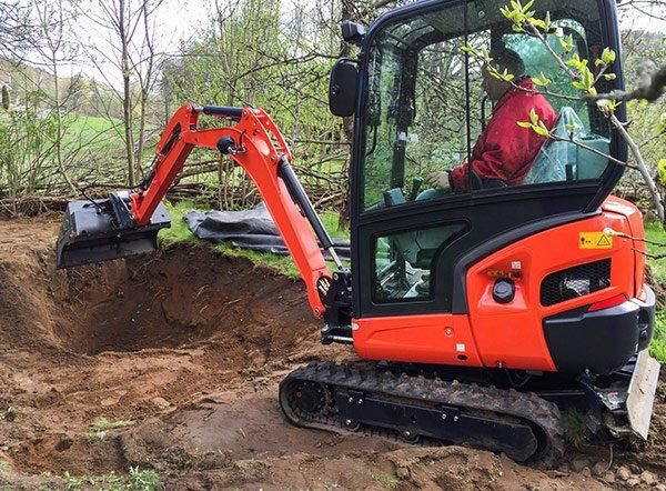 Mini Excavator — Landscaping Equipment Hire In Newrybar, NSW
