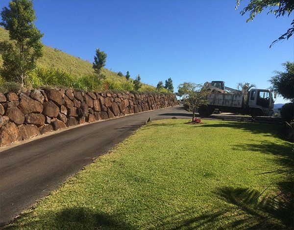 Stone Wall — Commercial Landscaping In Newrybar, NSW