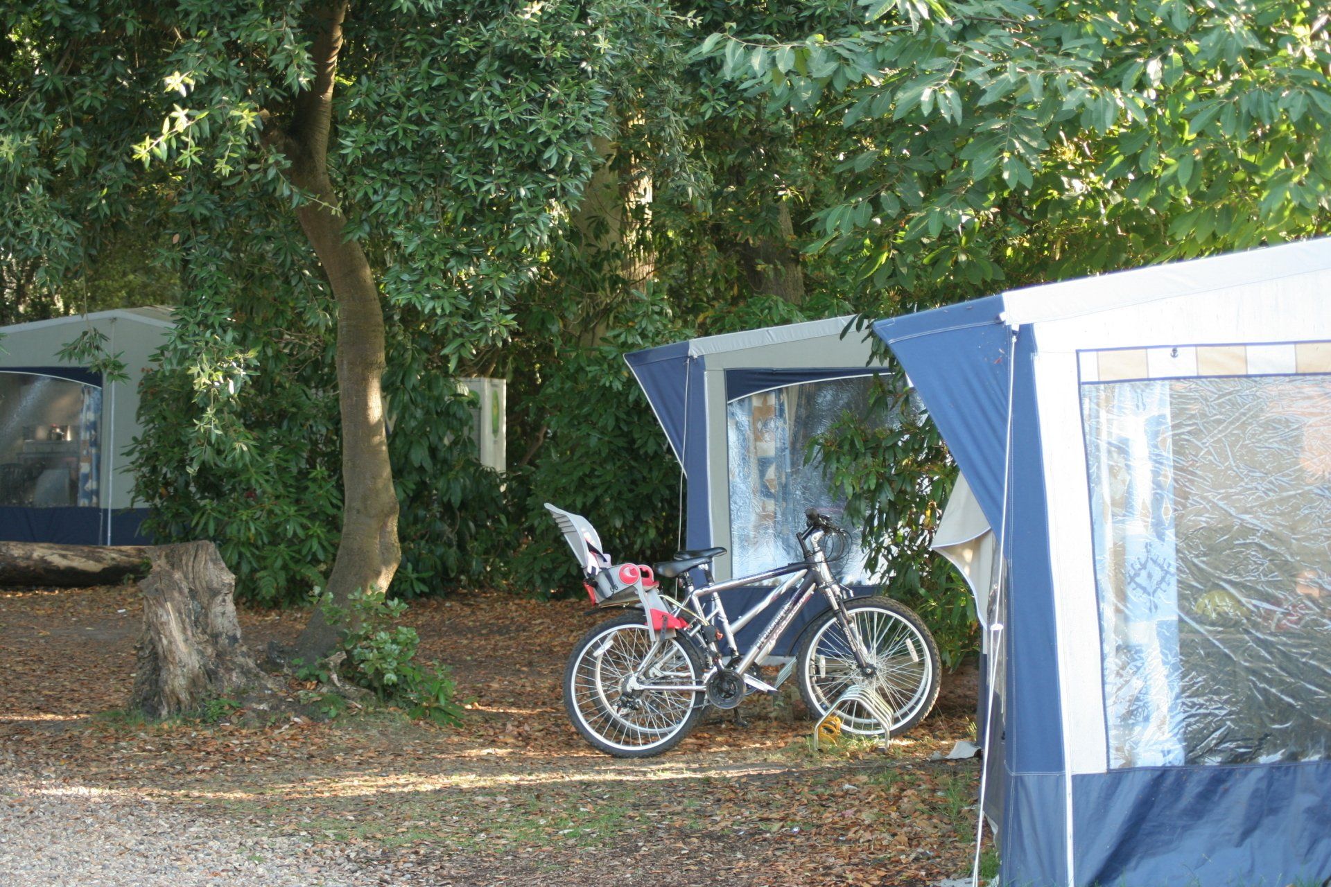 Bicycles with pre-pitched tent