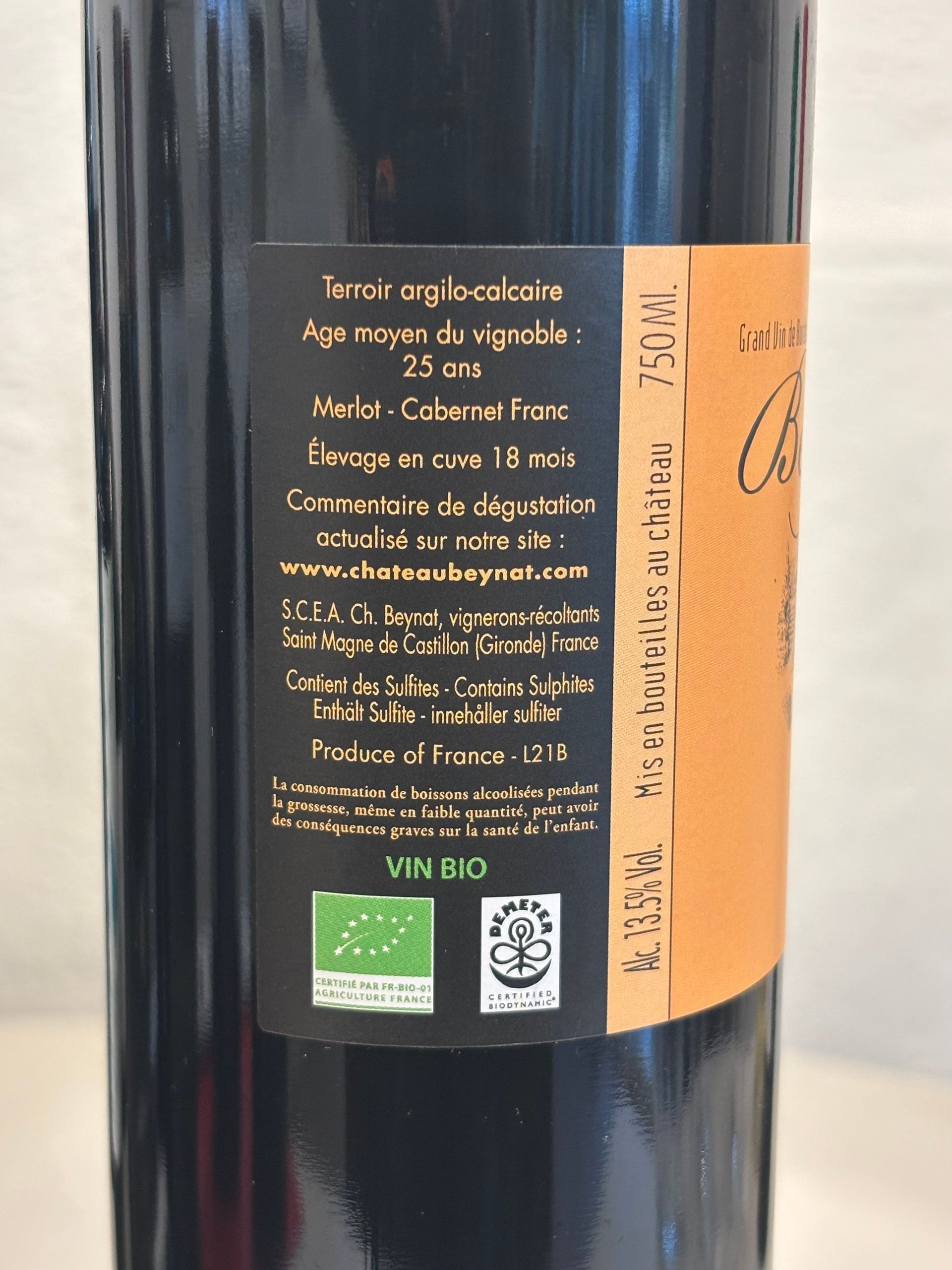 Château Beynat Merlot, Cabernet Franc 2021