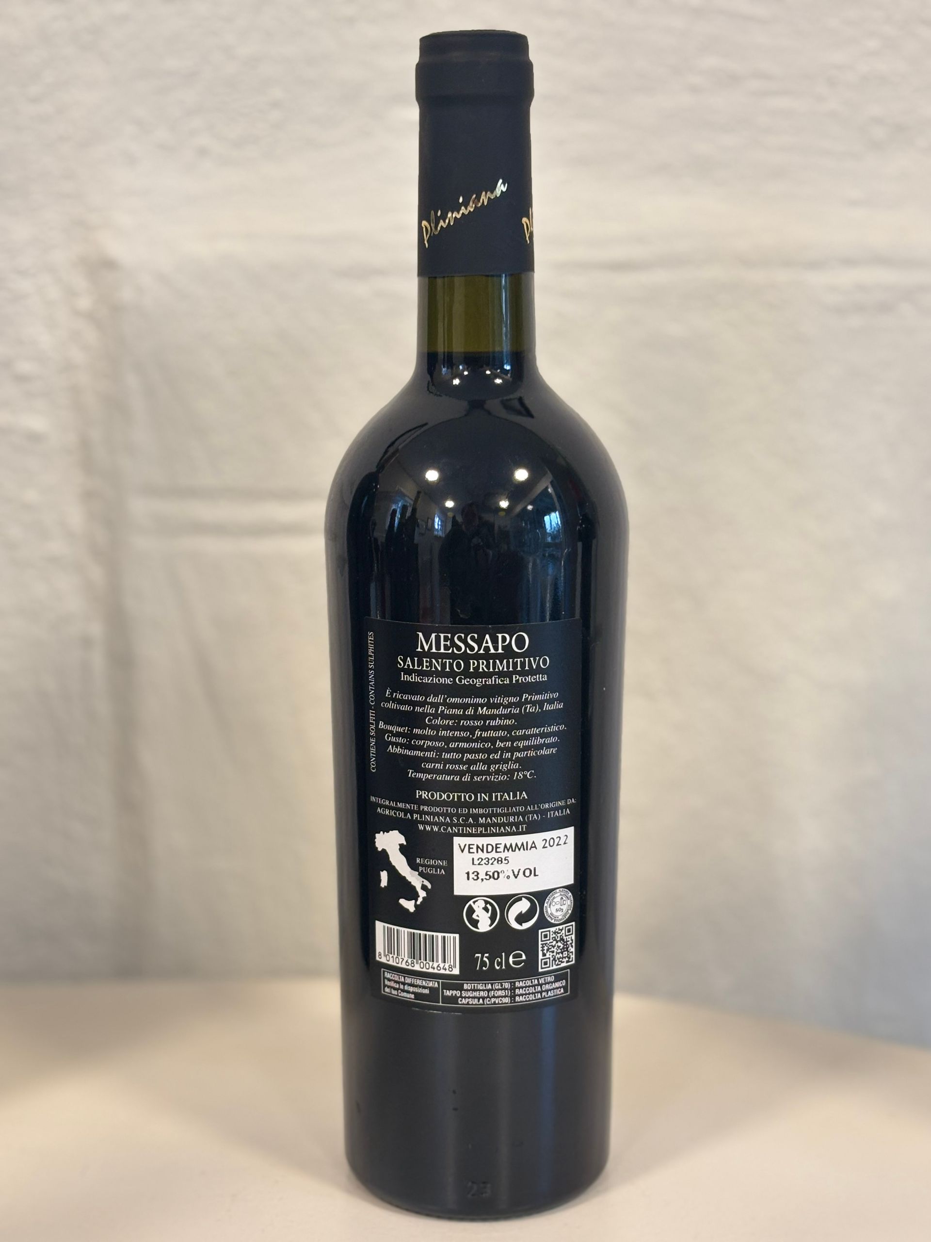 Cantina Pliniana Salento Messapo - Primitivo