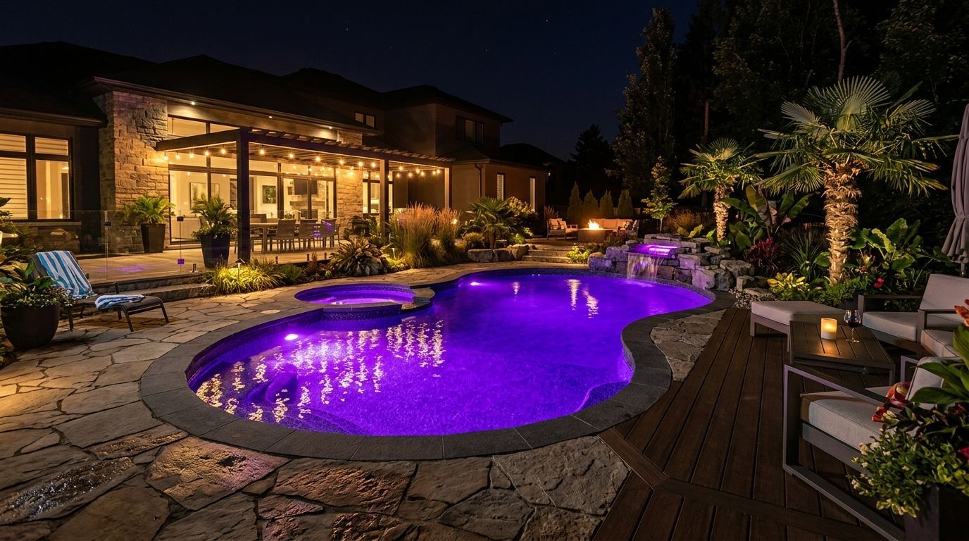 Fort Smith custom swimming pool construction in residential backyard