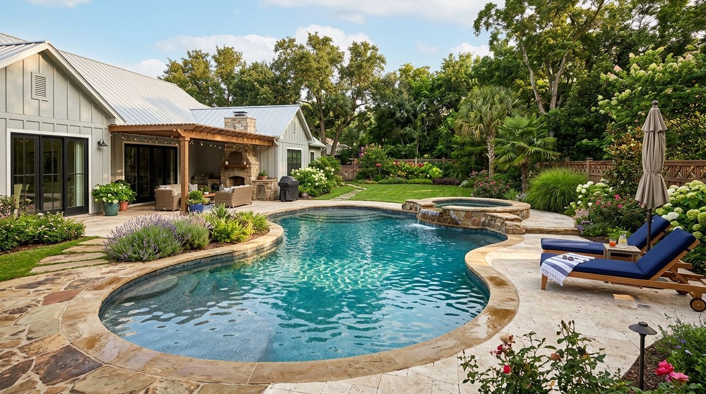 Springdale gunite pool builder constructing a custom backyard pool