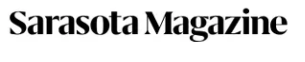 A black and white logo for sarasota magazine