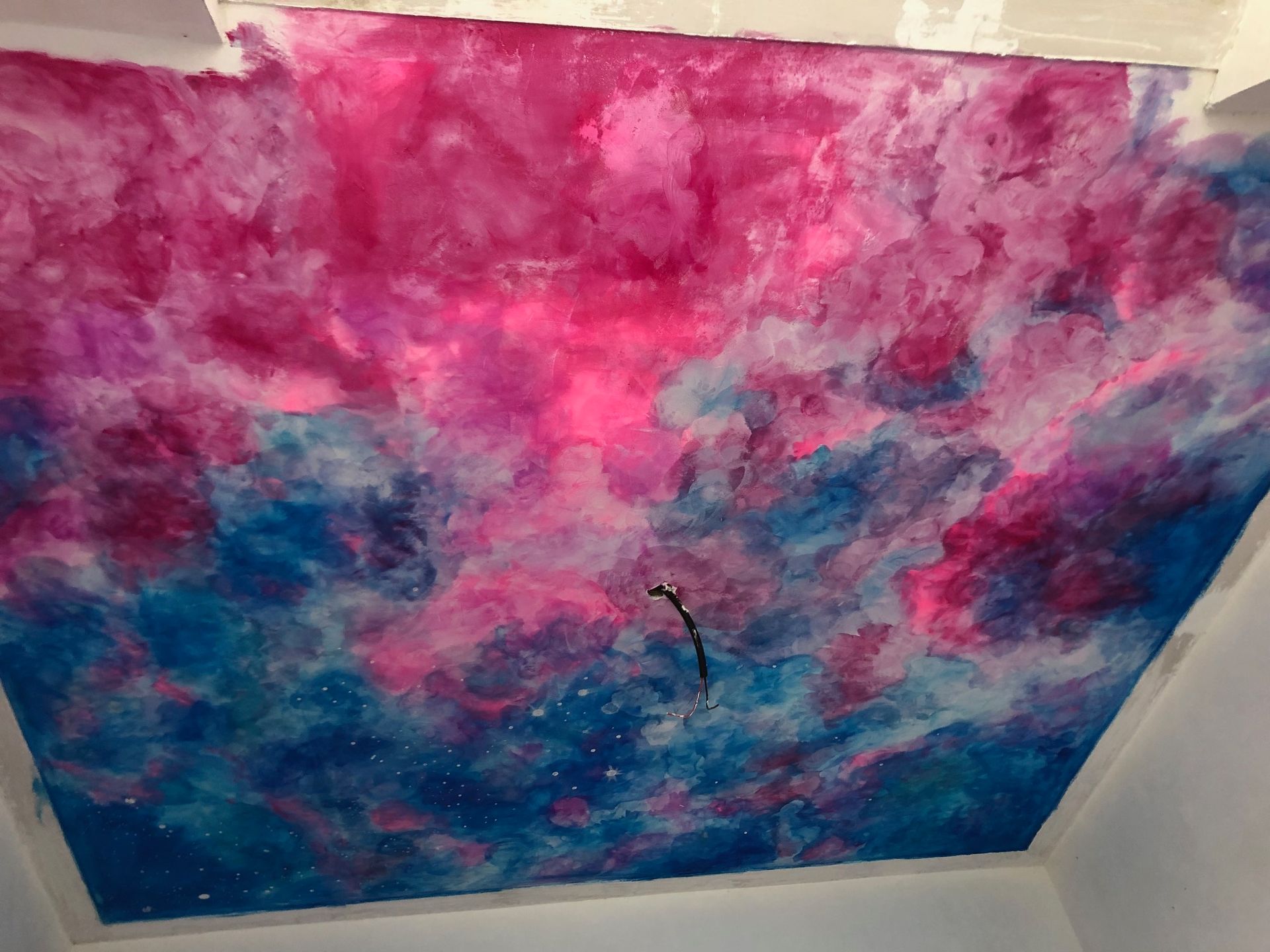 Plafond fresco galaxy in kinderkamer