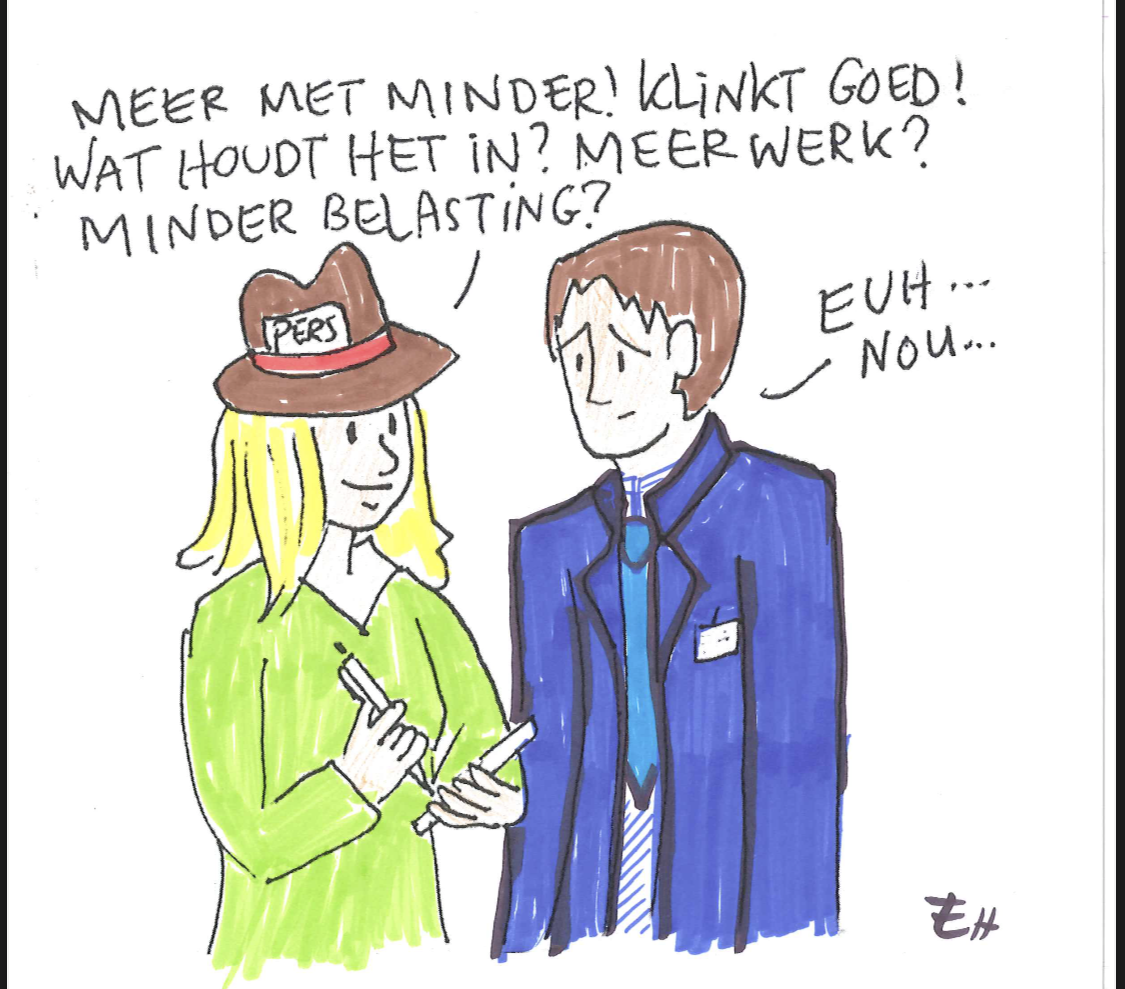 Cartoon in GroenLinks verkiezingsprogramma