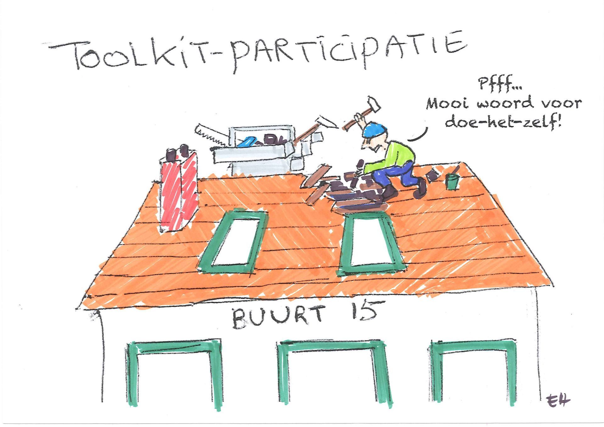 Cartoon in GroenLinks verkiezingsprogramma