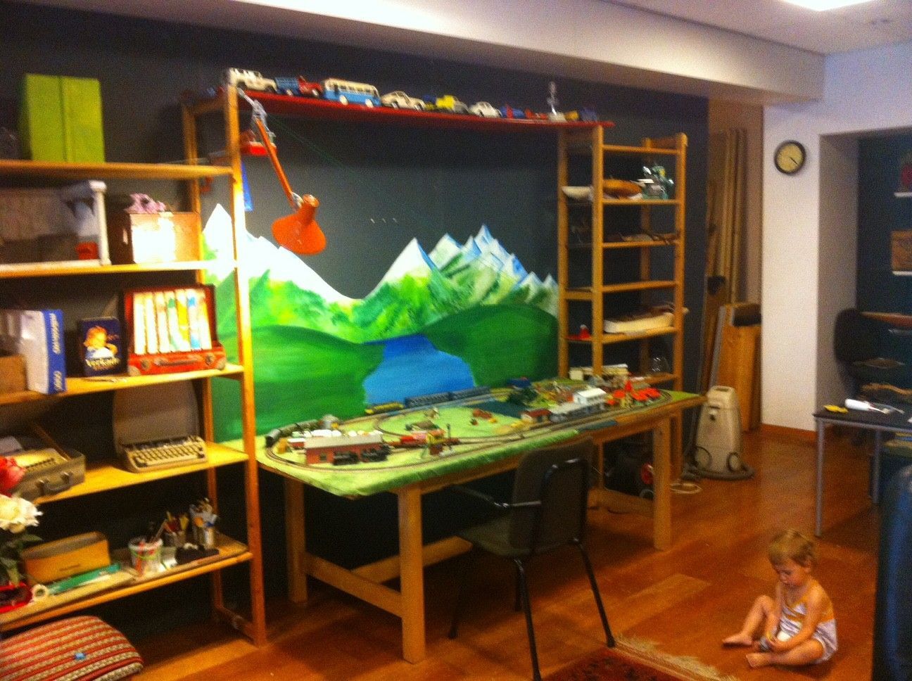 Landschap bij een modelspoorbaan