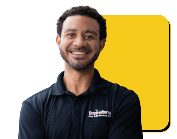 EmpireWorks Team Member with Yellow Background