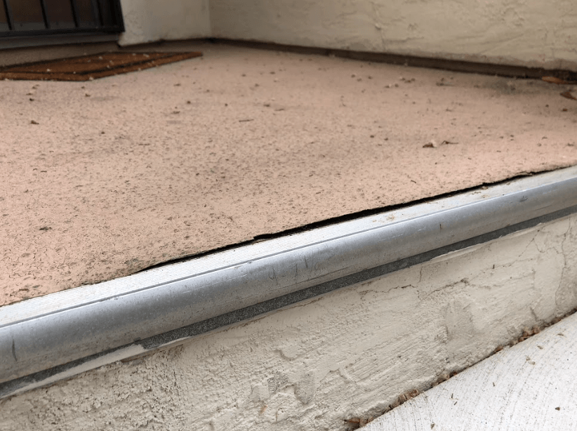 Exposed transition with structural damage