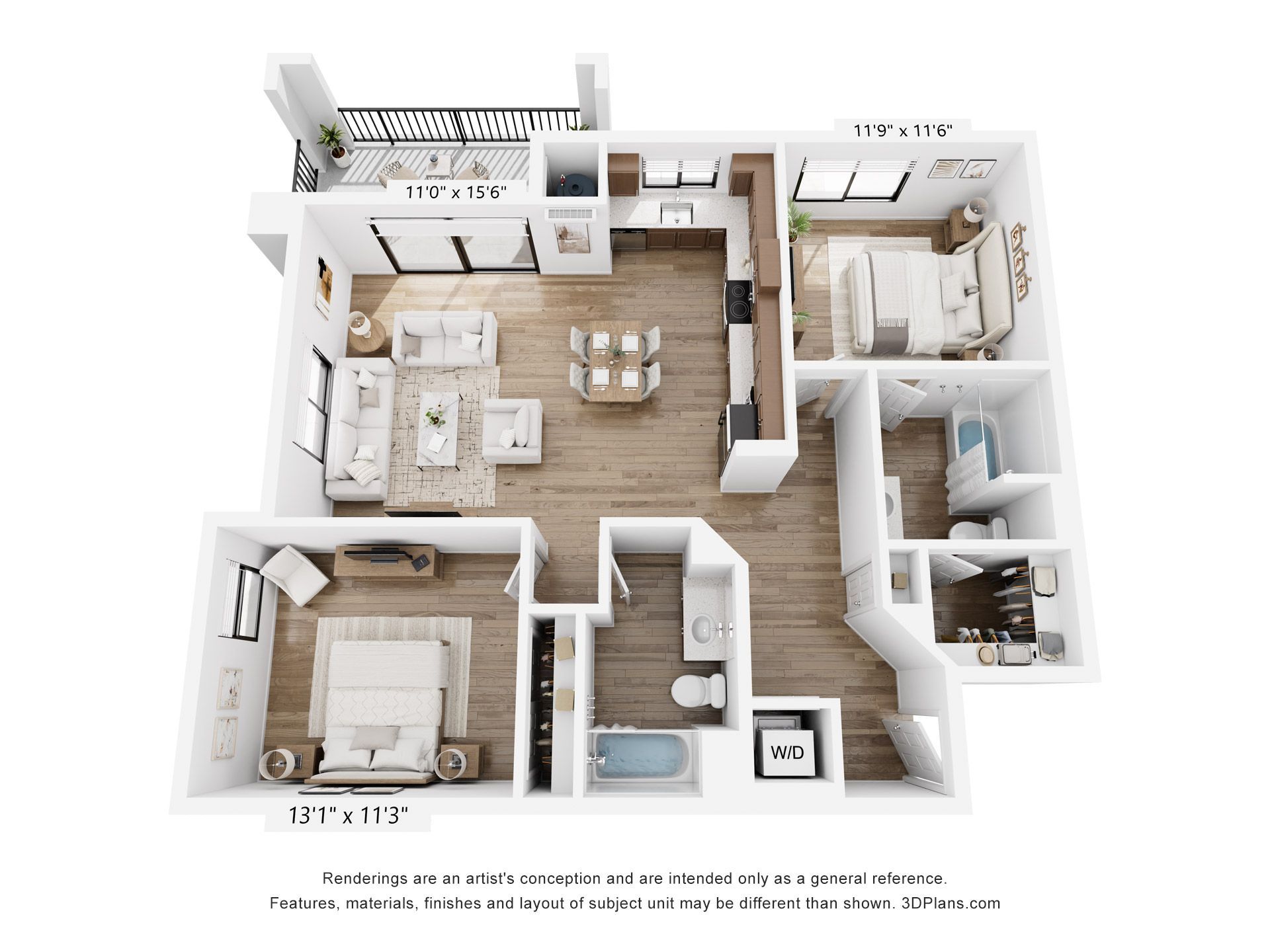 two bedroom floorplan