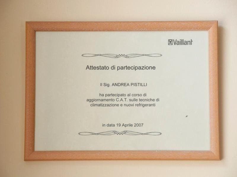 Emo Pistilli attestato