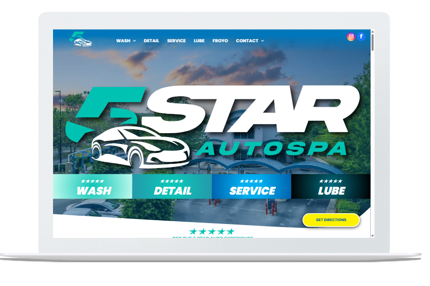 5 star auto wash carwash website by ohmco