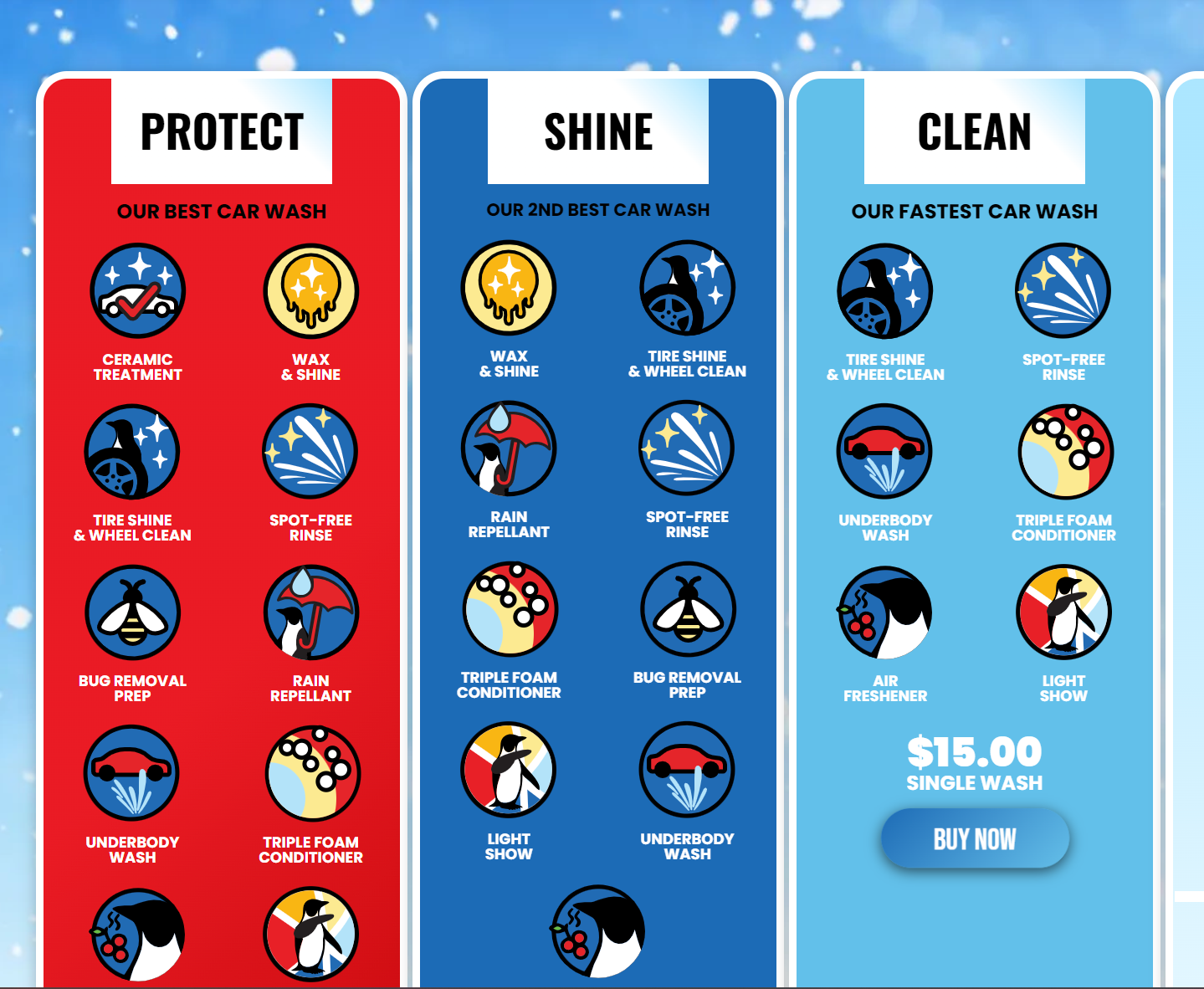 CARWASH GRAPHIC DESIGN SERVICES Custom icons and carwash icons for self serve express or full services car washes. Winter blend Foam brush shield,