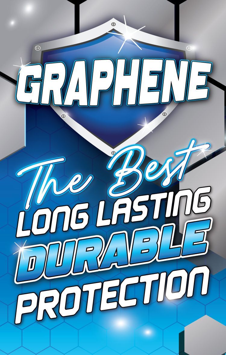 A poster that says graphene the best long lasting durable protection