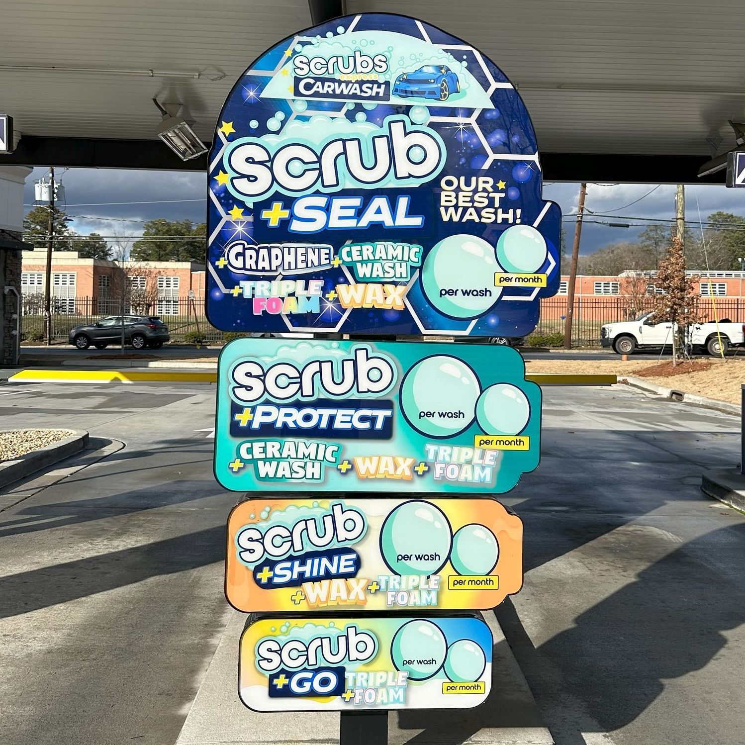 CARWASH MENU GRAPHIC DESIGN. Custom graphic design services to build a psychology based wash menu to make your customers choose your top wash package.