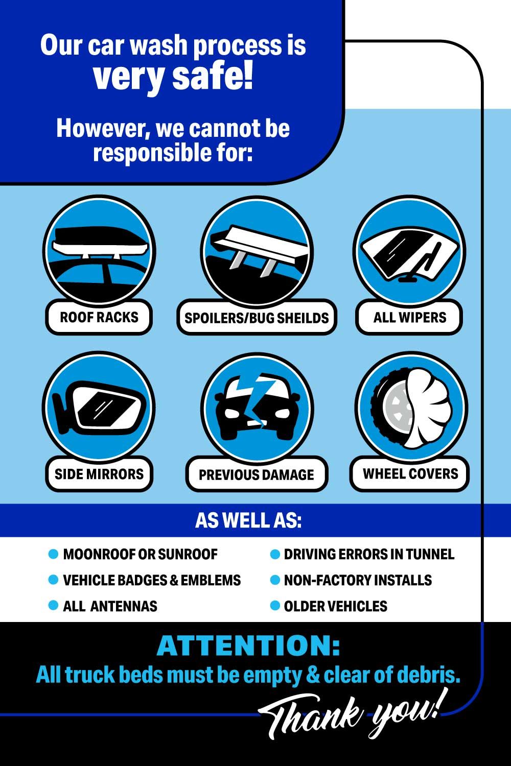 car wash disclaimer signs - buy now