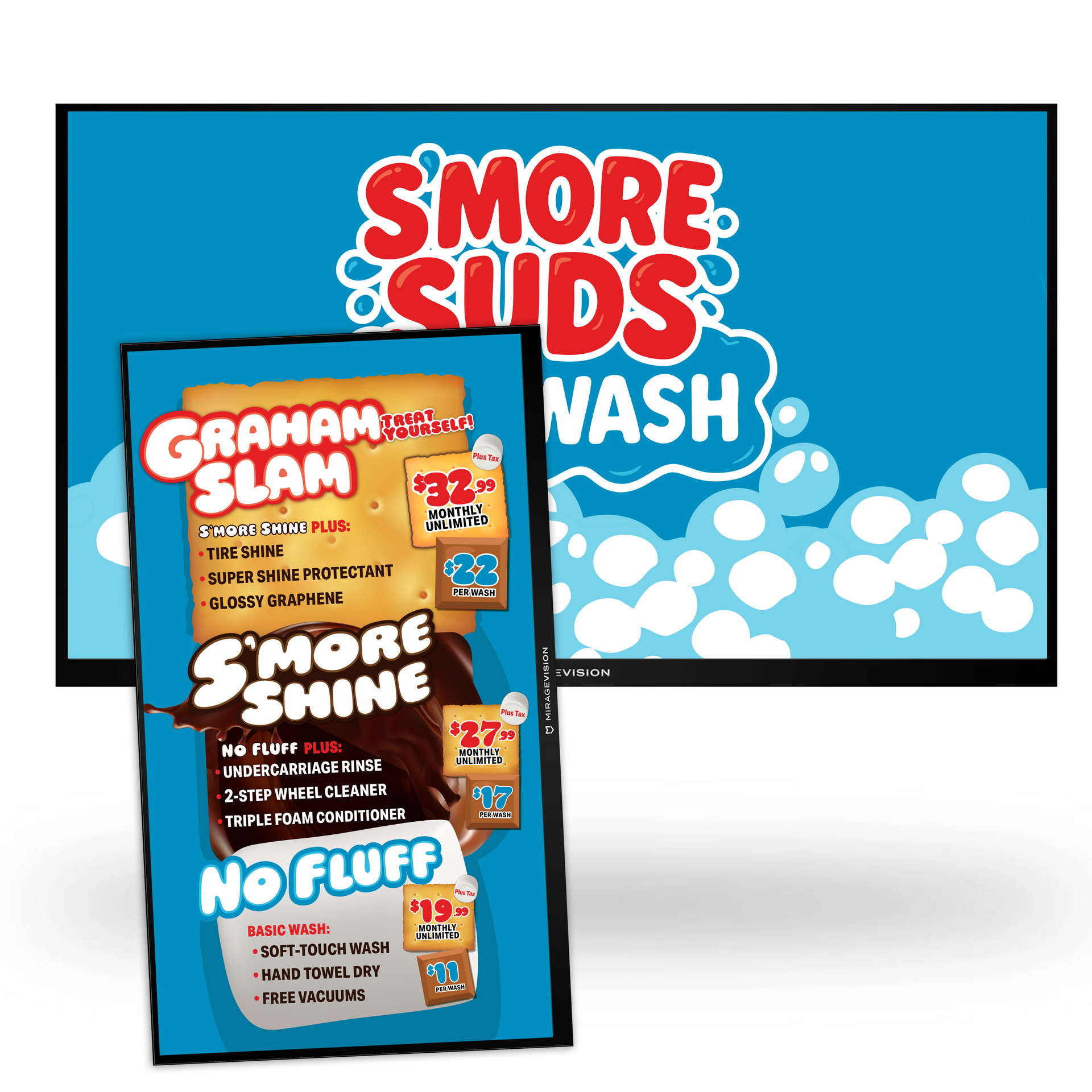 OHMCO DIGITAL CARWASH MENU OUTDOOR WATERPROOF CARWASH TVS