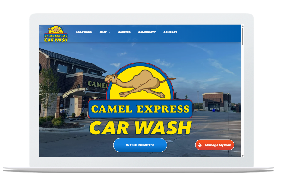 camel carwash website by ohmco