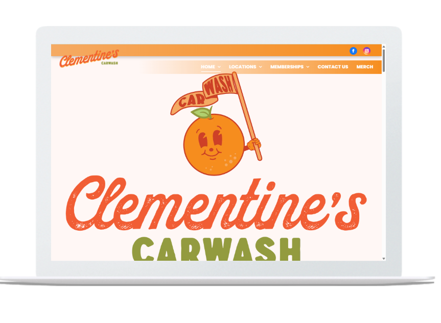 clementine  carwash website by OhmCo