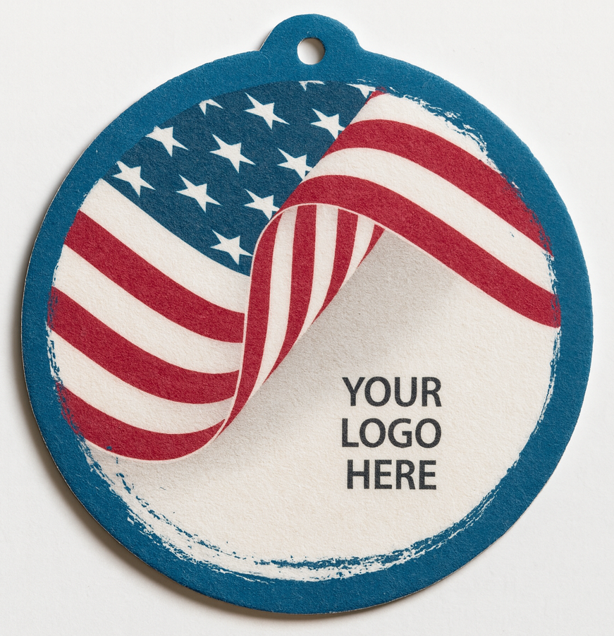 USA flag patiroit room for logot for you carwash add your carwash logo to custom holiday carwash air fresheners