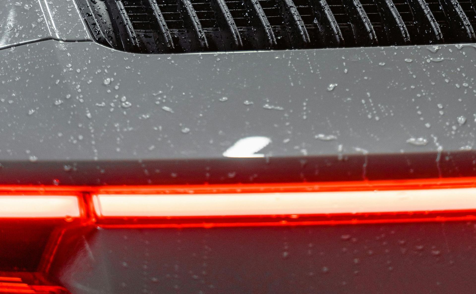 close up of car in a carwash with red light