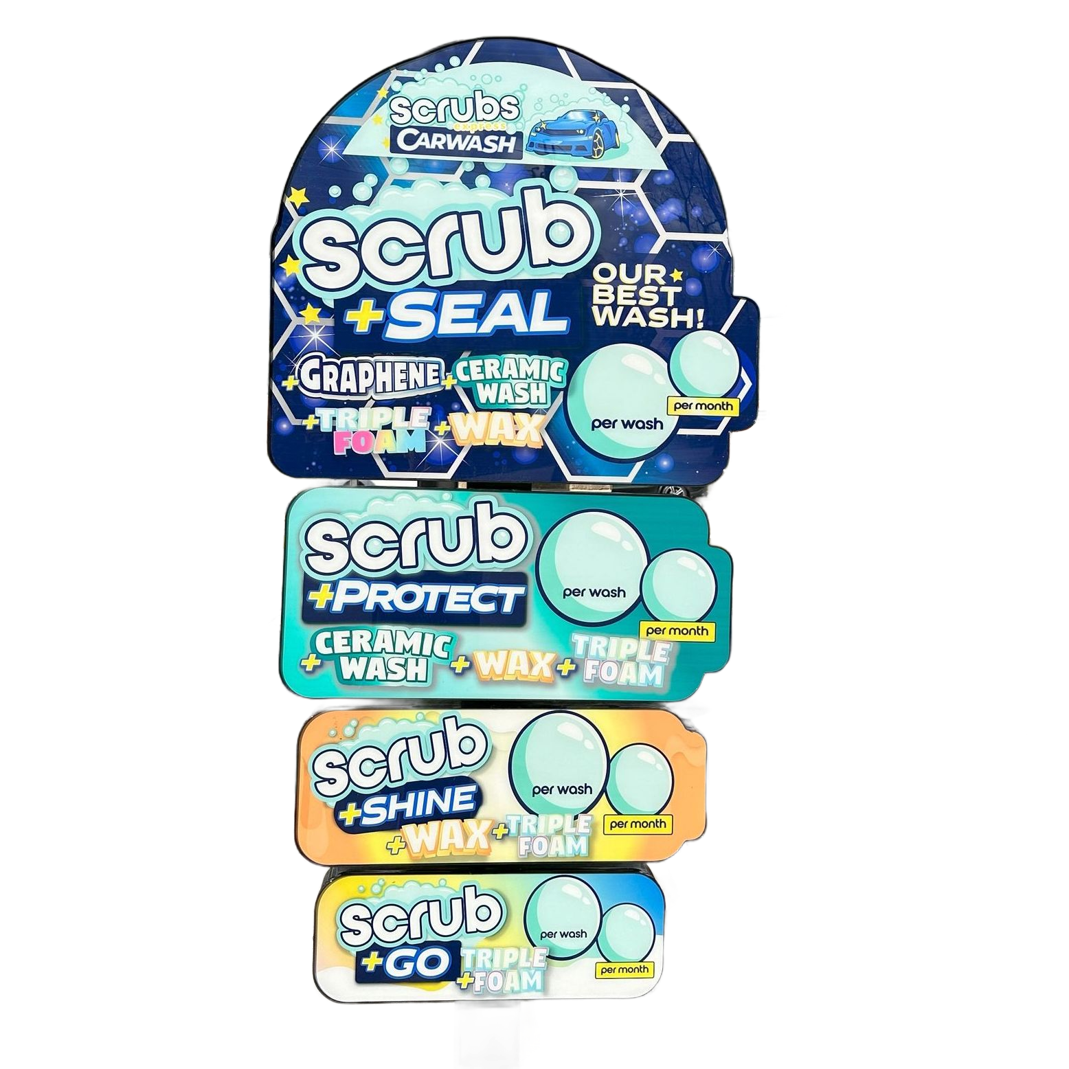 Carwash Menu Graphic Design